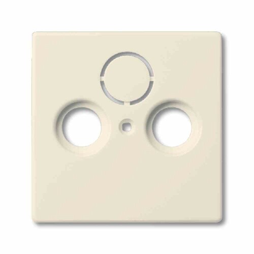 Busch-Jaeger FUTURE LINEAR Zentralplatte, Koaxial-Antennensteckdose, elfenbein-weiß, glänzend, Befestigung mit Schraube, ohne Beschriftungsfeld Image