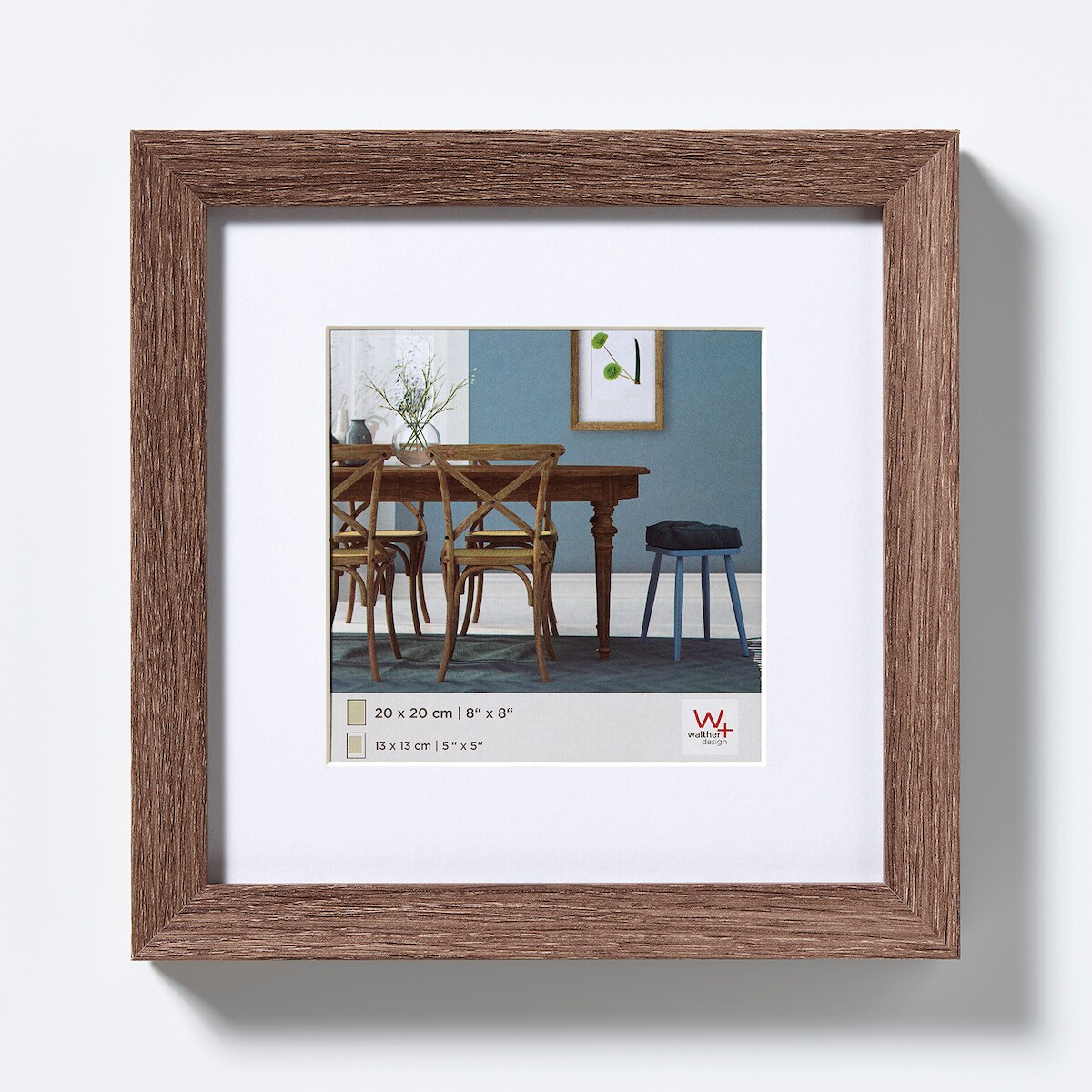 walther + design Fiorito Holz Bilderrahmen 20x20 cm, NUSSBAUM Image