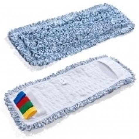 CleanSV Mikrofasermop Baumwollmop Profimop Duo Clean 50 cm blau meliert für alle 50 cm Klapphalter Image