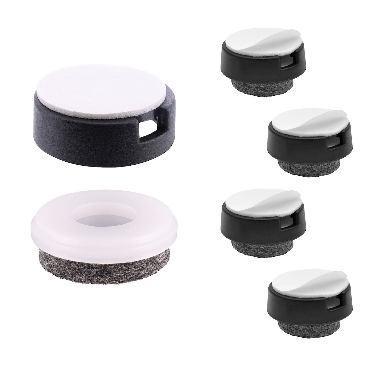 WAGNER QuickClick® Filzgleiter ULTRASOFT - 4er-Set zum Kleben, 4x Basis + 4x Gleiteinsatz Ø 20 mm, DE Ware - 15830200 Image