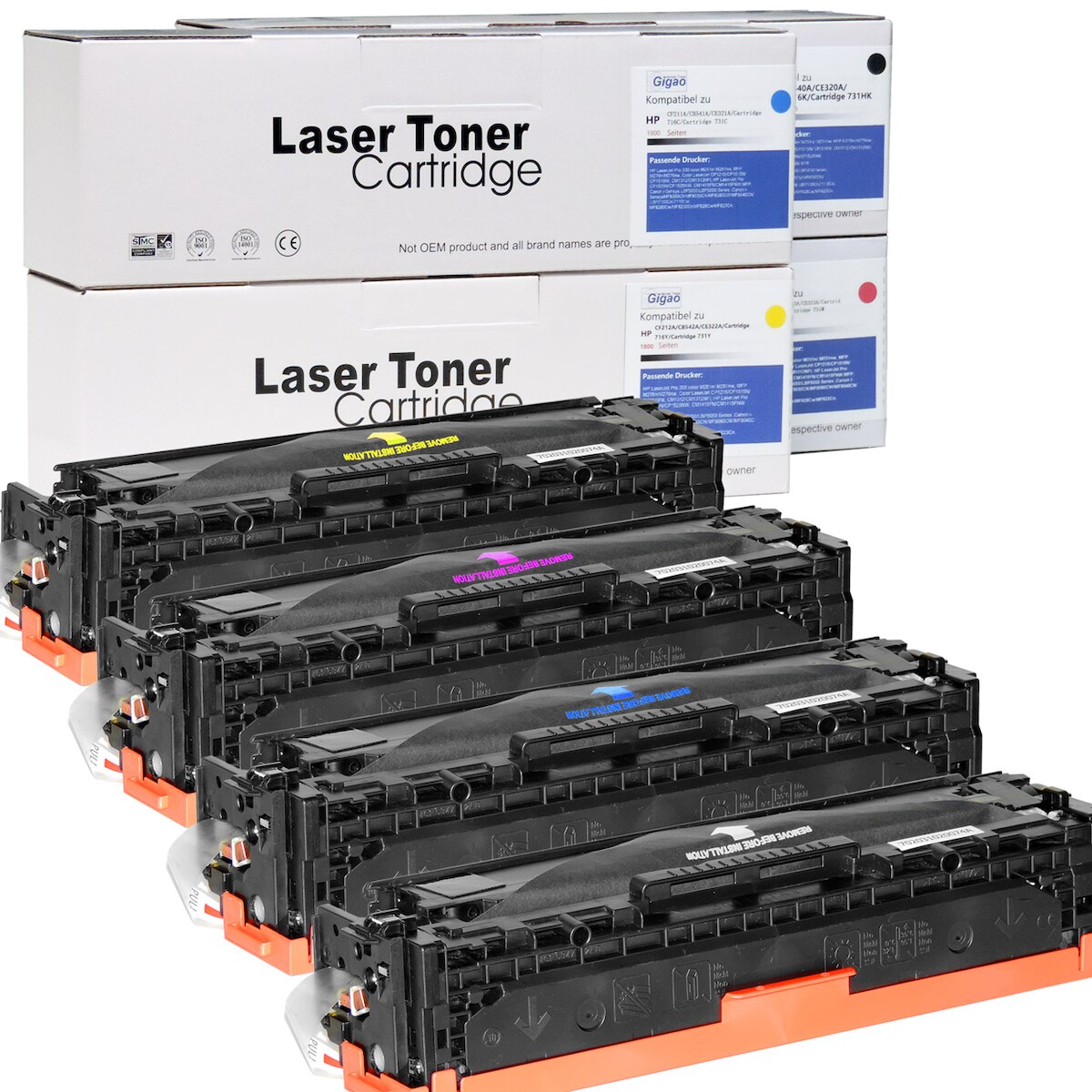4 Toner Set für HP Color LaserJet CP1213 D&C-Tonerkassetten alle Farben kompatibel HP 125A Image