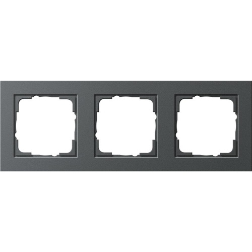 Gira E2 Rahmen, 3f, anthrazit, Kunststoff, geeignet für Geräteeinbaukanal, Unterputzmontage, Thermoplast, 021323 Image