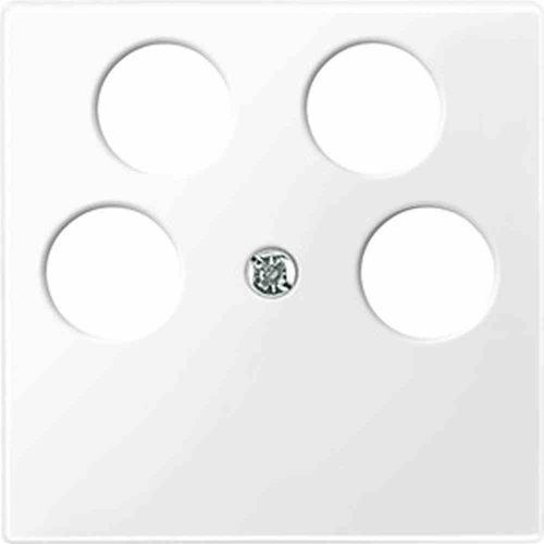 Merten System M Zentralplatte, Sat/TV/Radio, polarweiß, glänzend, Befestigung mit Schraube, ohne Beschriftungsfeld Image