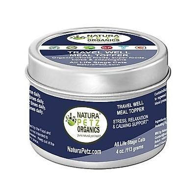 Natura Petz Organics Travel Well Meal Topper Stress, Relaxation & Calming Support Cat Supplement, 4-oz jar