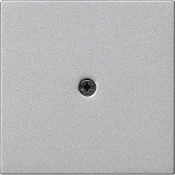 Gira System 55 Zentralplatte, Kabelauslass, aluminium, Befestigung mit Schraube, ohne Beschriftungsfeld, 27426 Image