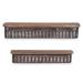 Foreside Home & Garden Set of 2 Distressed Metal and Wood Hanging Wall Shelves - 6.75x26.75x4.8