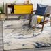 Aggugaddah 2' x 3' Modern Contemporary Bohemian Abstract Denim/Medium Gray/Navy/Gray/Light Beige/Peach Area Rug - Hauteloom