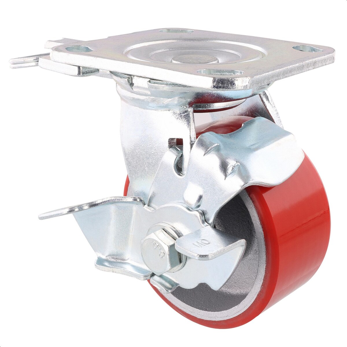 WAGNER Schwerlastrolle soft DIRECTION LOCK 3in1 - Ø 100 mm, Gusseisen, Einspritzdüsen, Bremse, Tragkraft 230 kg-04011401 Image