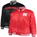 Men's Scarlet/Black Nebraska Huskers Big & Tall Reversible Satin Full-Zip Jacket
