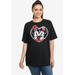 Plus Size Women's Disney Mickey and Minnie Mouse Heart Hugs Short Sleeve T-Shirt by Disney in Black (Size 2X (18-20))