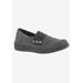 Wide Width Women's Posy Flat by Drew in Black Canvas (Size 6 W)