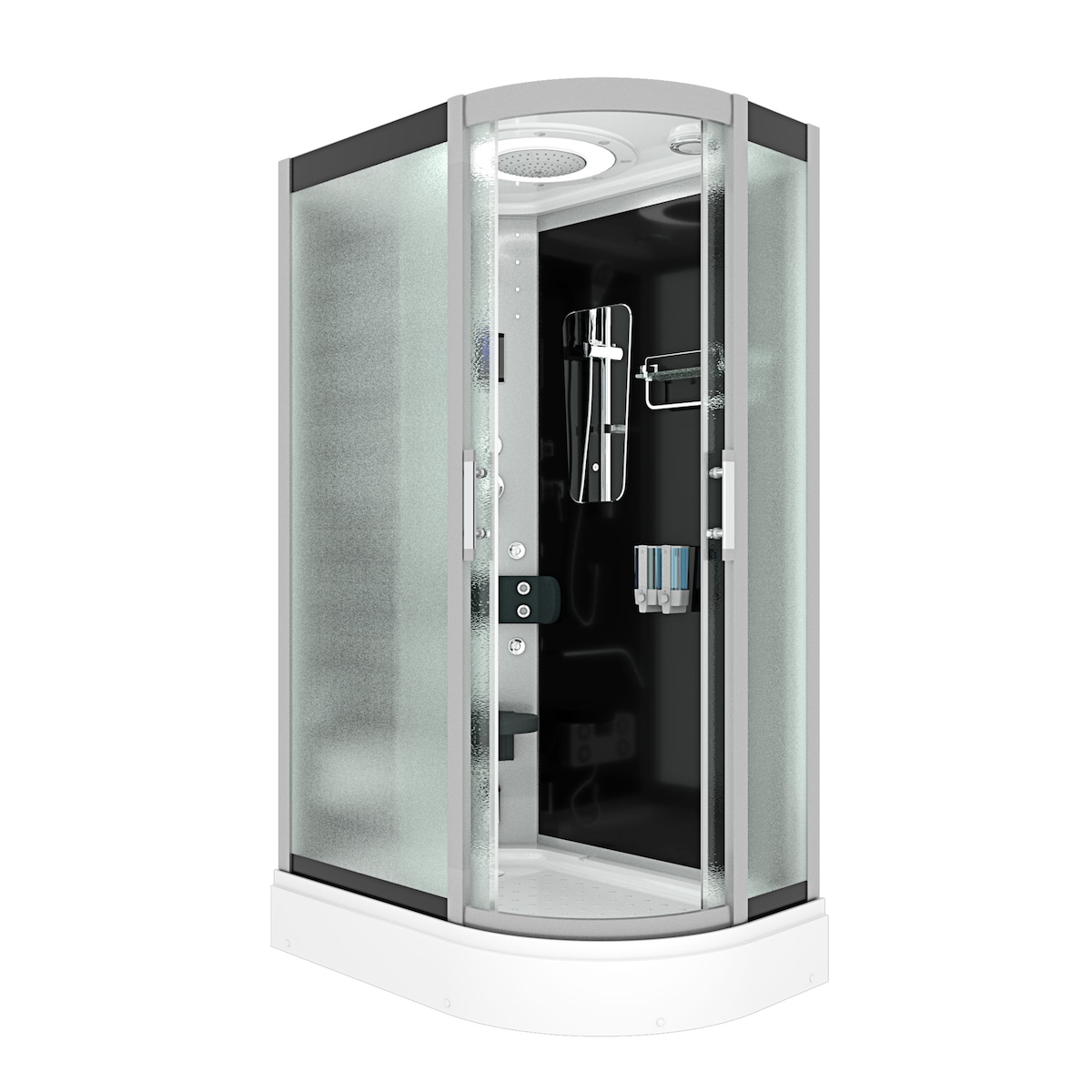 AcquaVapore Duschkabine Komplettdusche Fertigdusche Dusche D60-73M0R-EC 80x120 cm mit 2K Scheiben Versiegelung Image