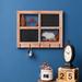 Mike & Melissa Windowpane Entryway Wall Storage Organizer w/ Key Hooks & Chalkboard Wood/Metal/Solid Wood in Black/Brown | Wayfair 217CKB4334M