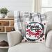 The Holiday Aisle® Branscome Merry & Bright Cotton Throw Pillow Polyester/Polyfill/Cotton | 18 H x 18 W x 5.5 D in | Wayfair