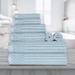 AllModern Alon Cotton Highly Absorbent 8-Piece Solid & Checkered Border Towel Set 100% Cotton in Blue | 27 W in | Wayfair