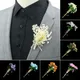 Broche florale en tissu d'art pour hommes et femmes broche de fleur châle de chemise insigne de