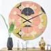 Designart 'Retro Pastel Circular Pattern I' Mid-Century Modern Wood Wall Clock