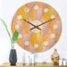 Designart 'Golden Geometrical Diamond Pattern IV' Mid-Century Modern Wood Wall Clock