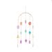 The Novogratz Multi Colored Metal Indoor Outdoor Geometric Windchime with Stained Glass