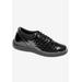 Extra Wide Width Women's Tulip Oxford Flat by Drew in Black Croco (Size 9 1/2 WW)