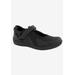 Extra Wide Width Women's Buttercup Mary Jane Flat by Drew in Black Black Stretch (Size 11 1/2 WW)