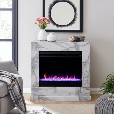 Dendale Faux Marble Fireplace by SEI Furniture in White