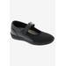 Extra Wide Width Women's Magnolia Mary Jane Flat by Drew in Black Stretch (Size 6 1/2 WW)