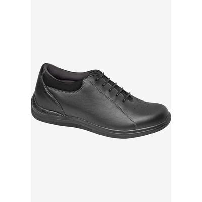 Wide Width Women's Tulip Oxford Flat by Drew in Black Calf (Size 7 W)