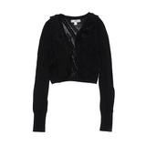 Cardigan Sweater: Black Tops - Kids Girl's Size 160