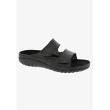 Extra Wide Width Women's Cruize Footbed Sandal by Drew in Black Leather (Size 8 WW)