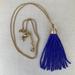 J. Crew Jewelry | J. Crew Beaded Fringe Pendant Necklace - Nwot | Color: Blue/Gold | Size: Os