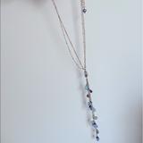 Anthropologie Jewelry | Delicate Lariat Greek Goddess Necklace. | Color: Blue/Yellow | Size: Os