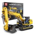 Mould King 13112 Technology Remote Controlled Excavator Kit, 1830 Clamping Blocks App 4CH Caterpillar Excavator Engineering Vehicle Model with Motors and Remote Control with Technic