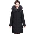 Oversized Coat Rikay New Ladies Parka Jacket Women Faux Fur Collar Hooded Jacket Casual Trench Parka Coat Size 16-30 UK Black