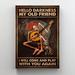 Trinx Skeleton Plays Guitar - Hello Darkness My Old Friend Gallery Wrapped Canvas - Music Illustration Decor & Red Living Room Decor Canvas | Wayfair