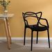 George Oliver Davida Ladder Back Stacking Arm Chair Plastic/Acrylic/Plastic/Acrylic/ in Black | 31.5 H x 21 W x 22.5 D in | Wayfair
