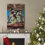 The Holiday Aisle® Merry Go Round Premium Gallery Wrapped Canvas - Ready To Hang Metal in Black/Blue/Green | 40 H x 30 W x 1 D in | Wayfair