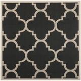 Black/White 79 x 0.2 in Area Rug - Winston Porter Herefordshire Geometric Black/Beige Indoor/Outdoor Area Rug | 79 W x 0.2 D in | Wayfair