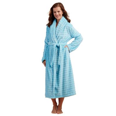 Women's Plush Wrap Robe (Size 1X/2X) Baby Blue, Po...