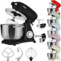 Robot Pâtissier Professionnel 1800W Retro Noir Faible Bruit Robot de Cuisine Multifonction 6 Litres