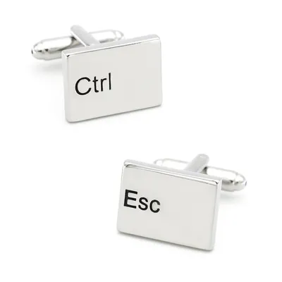 Lèvent de manchette de clavier Esc & Ctrl pour hommes design informatique matériau en cuivre de