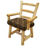 White Cedar Log - Set of 2 Captain's Chairs with Upholstered Seat