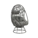 ACME Hikre Patio Lounge Chair and Side Table in Charcoal and Black