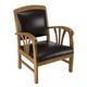 Fauteuil en teck et cuir marron