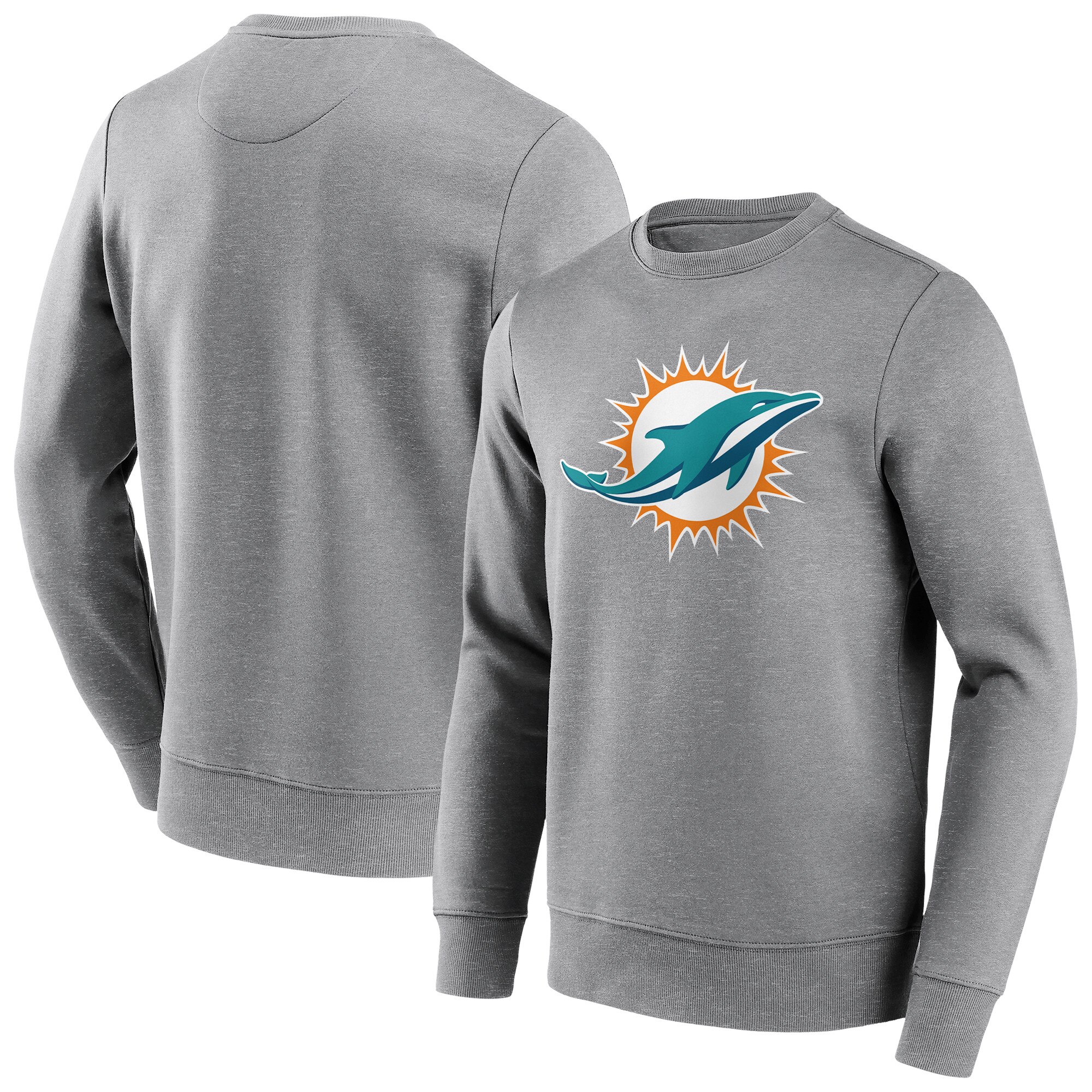 Miami Dolphins Rundhals-Sweatshirt mit neutraler Farbe und Logo - Herren Image