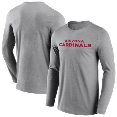 Arizona Cardinals Langarm-T-Shirt mit neutraler Farbe und Wortmarke - Herren Image
