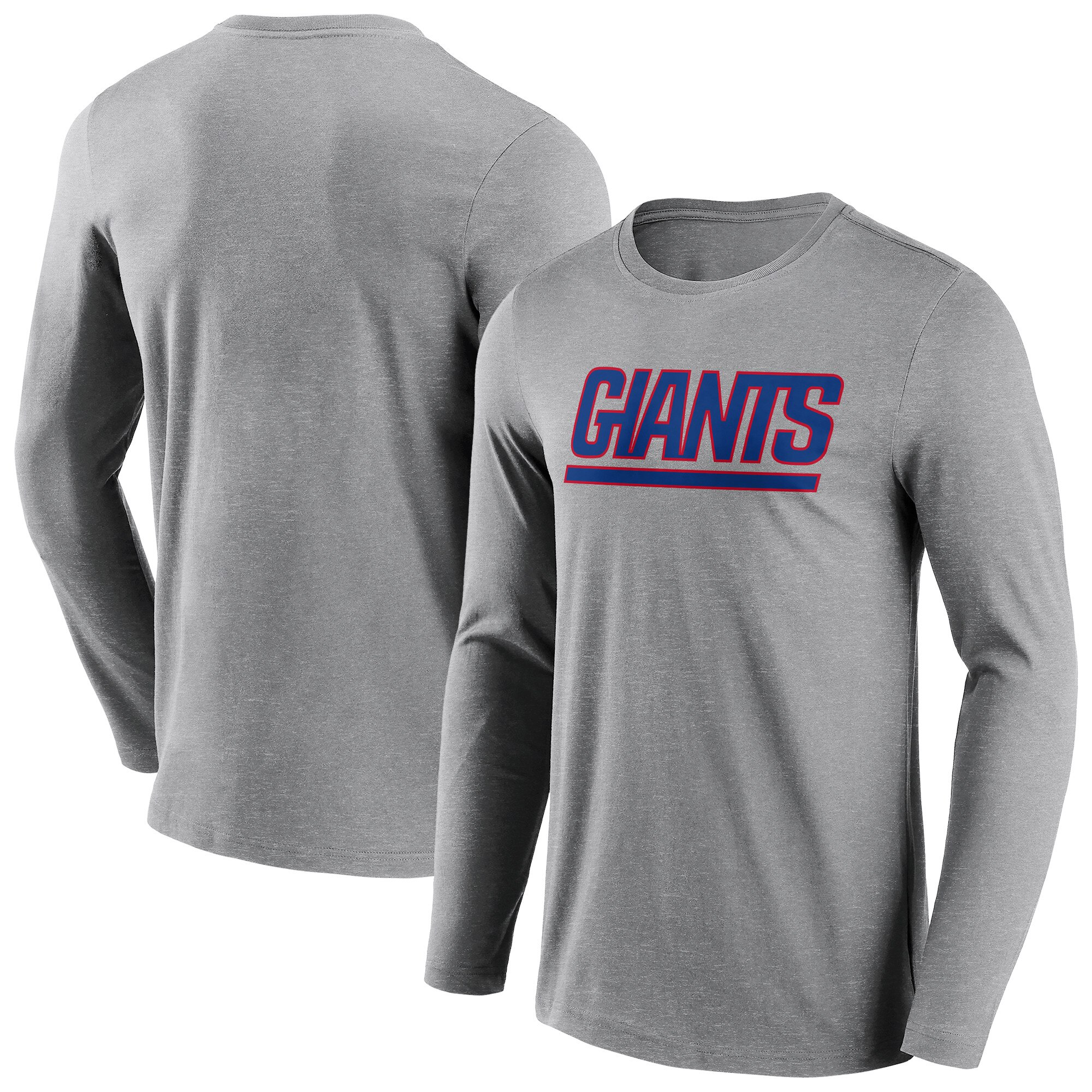 New York Giants Langarm-T-Shirt mit neutraler Farbe und Wortmarke - Herren Image