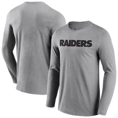 Las Vegas Raiders Langarm-T-Shirt mit neutraler Farbe und Wortmarke - Herren Image