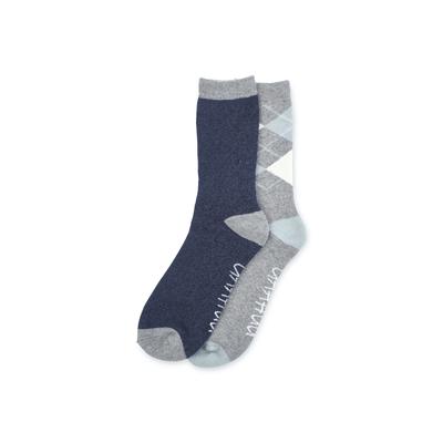 Women's 2 Pack Super Soft Midweight Cushioned Thermal Socks by GaaHuu in Grey Argyle Grey (Size ONE)