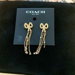 Coach Jewelry | Coach Chaine Drop Gold Tone Earrings | Color: Gold | Size: Os
